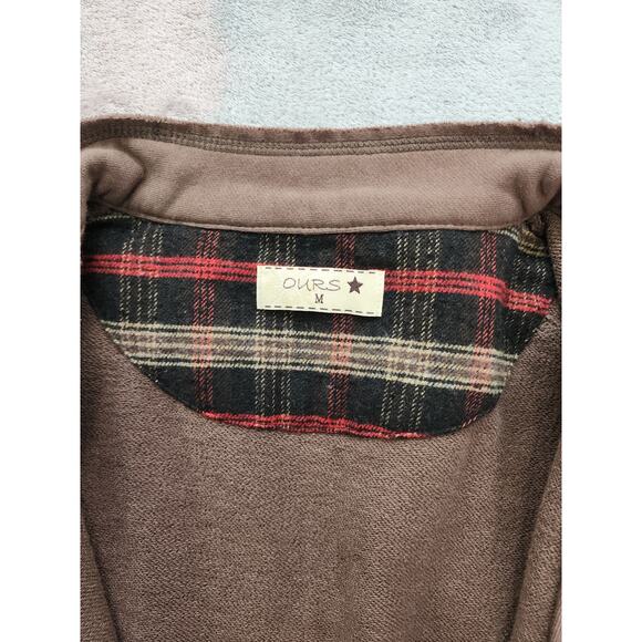 Ours Cotton Sleeveless Full Zip Jacket Size M Brown Exposed Seams Boho Outdoors - Picture 3 of 10